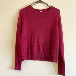 H&M red and navy heather crew neck sweater, size s.